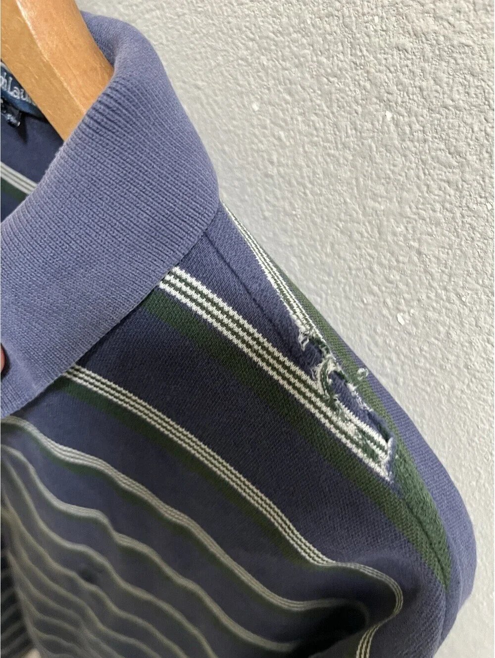 VTG Polo Ralph Lauren Striped Blue and Green Long Sleeve XL
